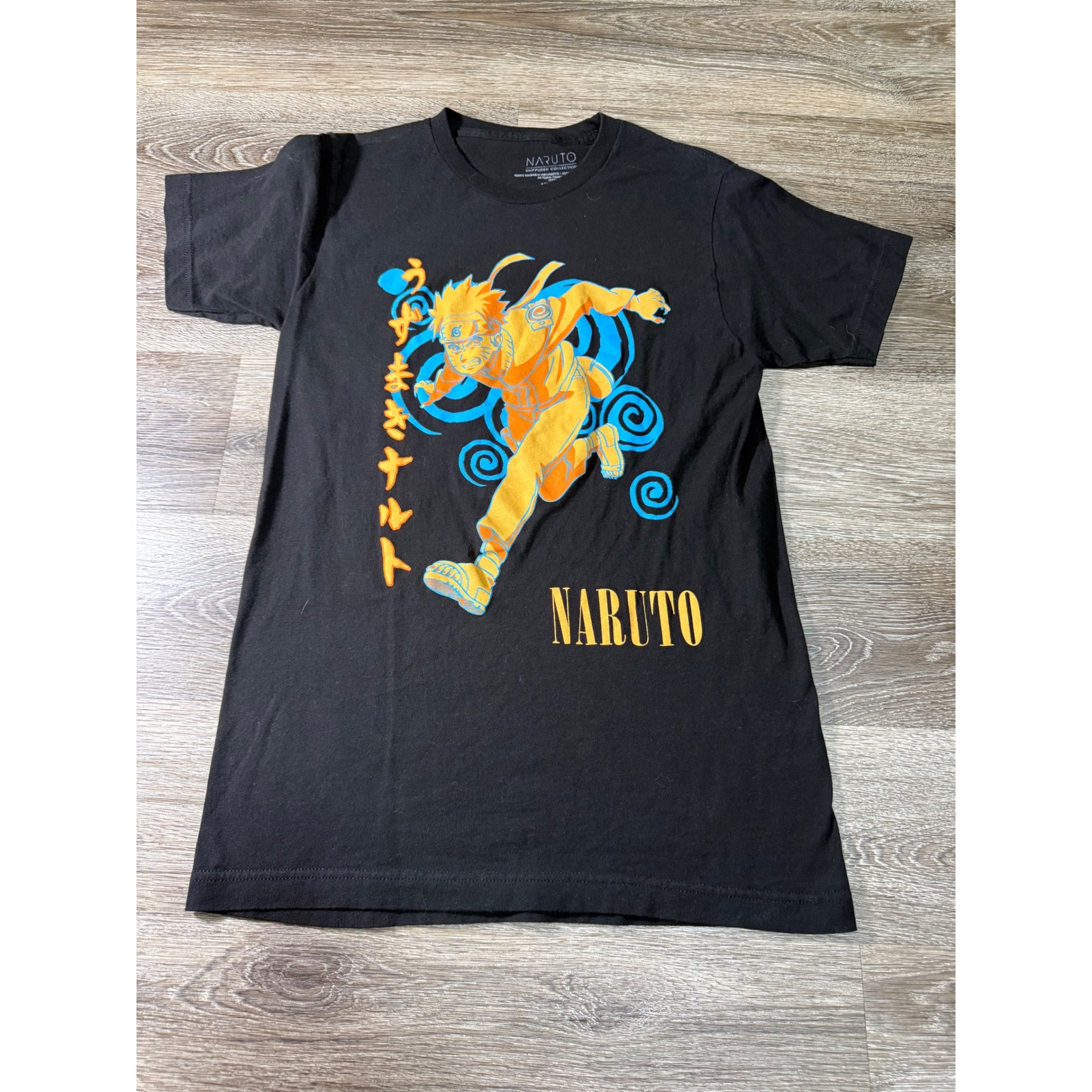 Naruto Shippuden Uzumaki Graphic T-Shirt Black Mens Small Viz Media Anime Tee